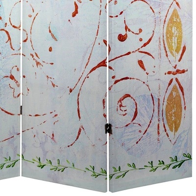 5 Ft. Tall Winter's Peace Canvas Room Divider - Oriental Furniture 2 5 Ft. Tall Winter's Peace Canvas Room Divider - Oriental Furniture - Image 2