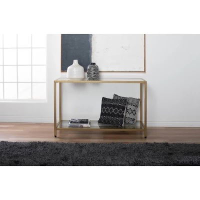 47" Camber Modern Glass Console Table Gold - Studio Designs Home 1 47" Camber Modern Glass Console Table Gold - Studio Designs Home