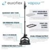 Euroflex Vapour 9-Piece Premium Steam Mop With Ultra Dry Steam Technology Refurbished