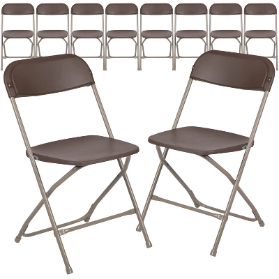 Emma And Oliver Set Of 10 Stackable Folding Plastic Chairs - 650 LB Weight Capacity 14 Emma And Oliver Set Of 10 Stackable Folding Plastic Chairs - 650 LB Weight Capacity - Image 14