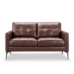 Tangelo Leather Loveseat Brown - Abbyson Living