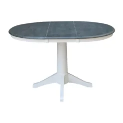 36" Valerie Round Extendable Dining Table With 4 Chairs White/Heather Gray - International Concepts -Baxton Studio Shop GUEST f4434a74 5c95 419b 8a3f 01f16dc6d33e