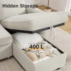 Vipbear 81" Sleeper Sofa Bed, 2 In 1 Pull Out Couch With Reversible Storage Chaise -Baxton Studio Shop GUEST f46455ad b0c8 447b 883a be73ed8f470d