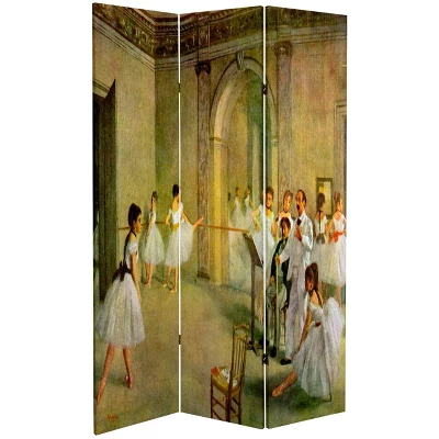 6" Double Sided Works Of Degas Room Divider Dancers - Oriental Furniture 1 6" Double Sided Works Of Degas Room Divider Dancers - Oriental Furniture
