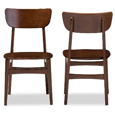 Set Of 2 Netherlands Mid-century Modern Scandinavian Dining Side Chairs - Baxton Studio: Veneer Tops 2 Set Of 2 Netherlands Mid-century Modern Scandinavian Dining Side Chairs - Baxton Studio: Veneer Tops - Image 2