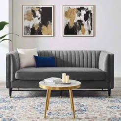 Devote Channel Tufted Performance Velvet Loveseat - Modway -Baxton Studio Shop GUEST f4de29d5 1d0c 45de aee6 1bdcdd9571b6