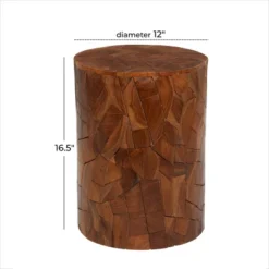 Contemporary Teak Wood Accent Table Dark Brown - Olivia & May -Baxton Studio Shop GUEST f53199ba dcab 497b 9e44 ca7dd0fb326b