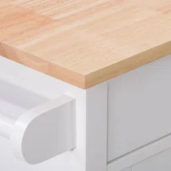 Sage Wood Kitchen Cart White - CorLiving -Baxton Studio Shop GUEST f54ee3d4 62e5 455e 8310 2ccae1f156ed