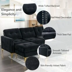 111" U-Shape Convertible Sectional Sofa Couch With Movable Ottoman-ModernLuxe 18 111" U-Shape Convertible Sectional Sofa Couch With Movable Ottoman-ModernLuxe -Baxton Studio Shop GUEST f550f92d 87cc 40f1 a96f 2f0634949155