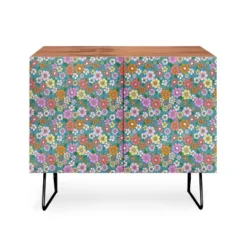 Schatzi Betty Floral Walnut Brown Credenza - Deny Designs -Baxton Studio Shop GUEST f5813370 a06d 4132 9b88 96b6b37535ad