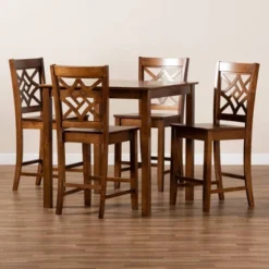 5pc Nicolette Wood Pub Dining Set Walnut/Brown - Baxton Studio 14 5pc Nicolette Wood Pub Dining Set Walnut/Brown - Baxton Studio -Baxton Studio Shop GUEST f59979d4 3a5e 4f14 8d09 1af0c00c091a