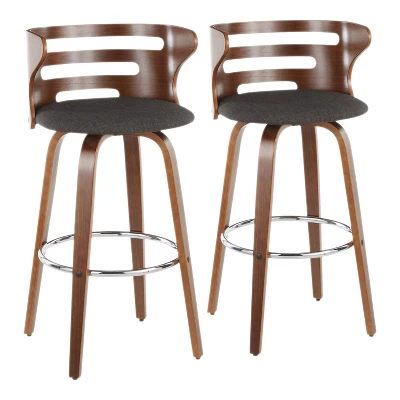 Set Of 2 Cosini Upholstered Barstools - Lumisource 10 Set Of 2 Cosini Upholstered Barstools - Lumisource - Image 10