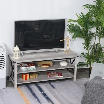 HOMCOM Ample Storage Console TV Stand With 2 Cable Management Hole, Entertainment Center Classic Cabinet For Living Room Bedroom, Fits For 60" TV 1 HOMCOM Ample Storage Console TV Stand With 2 Cable Management Hole, Entertainment Center Classic Cabinet For Living Room Bedroom, Fits For 60" TV