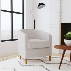 Modern Barrel Accent Chair Neutral Textured Solid - HomePop -Baxton Studio Shop GUEST f5edf94e 6778 4d85 83f2 0489d1417cb9