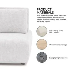 HOMES: Inside + Out 5pc Povoa 159" Modular Curved Sectional Sofa Modern Boucle With Extendable Backrest Light Gray -Baxton Studio Shop GUEST f61ed233 4298 45e1 a8d8 6a644f69a569