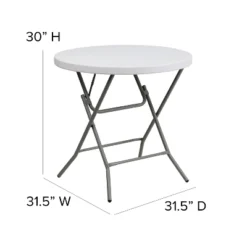 Emma And Oliver 2.63-Foot Round Granite White Plastic Folding Table - Event Table -Baxton Studio Shop GUEST f63056dd 9c8c 4bd9 96c0 26796ff7c49e