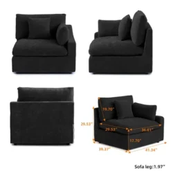 Cloud Couch Modular Sectional Sofa,119.29" U Shaped Couch, Oversized Down Filled Convertible Wide Seater,3 Seater With 2 Ottomans For Living Room Set -Baxton Studio Shop GUEST f661906e a669 49c6 a6c9 e0c07e22a7a3