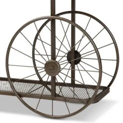 Terence Vintage Industrial Natural Wood And Metal Wheeled Console Table Black - Baxton Studio -Baxton Studio Shop GUEST f68e6151 521f 4ad4 9607 83799b0d236a