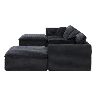 142'' U-Shaped Modular Sectional Sofa, Luxury Fully Compressed Couch With Ottomans & Cloud-Like Cushions - ModernLuxe 9 142'' U-Shaped Modular Sectional Sofa, Luxury Fully Compressed Couch With Ottomans & Cloud-Like Cushions - ModernLuxe - Image 9