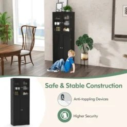 Costway Tall Storage Cabinet Kitchen Pantry Cupboard With Tempered Glass Doors & Shelves Black/White 16 Costway Tall Storage Cabinet Kitchen Pantry Cupboard With Tempered Glass Doors & Shelves Black/White -Baxton Studio Shop GUEST f69bed7c e3db 4105 83fc b10f450b9c65