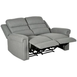 HOMCOM Modern Loveseat Recliner Sofa With Thick Sponge Padding, 2 Seater Couch Recliner Couch Manual Reclining Sofa Loveseat Couch, Gray -Baxton Studio Shop GUEST f6ddf70a 25ff 4860 9f5a 155ab7475122