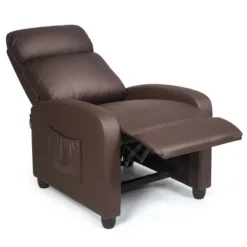 Recliner Massage Chair, Ergonomic Adjustable Single Sofa With Padded Seat BlackBrownGray -Baxton Studio Shop GUEST f6eb488c c77b 4faa bcab b09074963f4d