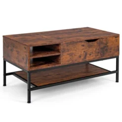 Costway Lift Top Coffee Table Sturdy Metal Frame Storage Table For Living Room Rustic Brown 17 Costway Lift Top Coffee Table Sturdy Metal Frame Storage Table For Living Room Rustic Brown -Baxton Studio Shop GUEST f6ec145e fdb7 4a5e b7d5 561fa0cefc5b
