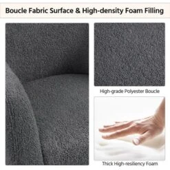 Yaheetech Boucle Barrel Accent Chair With Adjustable Headrest -Baxton Studio Shop GUEST f6f4526d 1a2d 44b5 819a 03b662d2d266