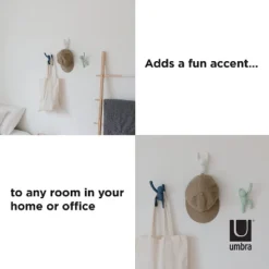 Umbra Buddy Wall Hooks – Decorative Wall Mounted Coat Hooks For Hanging Coats, Scarves, Bags, Purses, Backpacks Set Of 3, Light Multicolored -Baxton Studio Shop GUEST f7388535 0485 4508 8547 489cb44b52d9