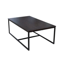 54" Wide Arcadia Acacia Wood Coffee Table Antiqued Mocha - Alaterre Furniture: Industrial, Trestle Base, Stained Wood -Baxton Studio Shop GUEST f73946c8 6c36 402e 9409 72cd16d6504b