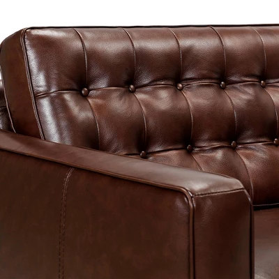 81" Wesley Genuine Leather Power Footrest Tuxedo Arm Sofa - Armen Living 4 81" Wesley Genuine Leather Power Footrest Tuxedo Arm Sofa - Armen Living - Image 4