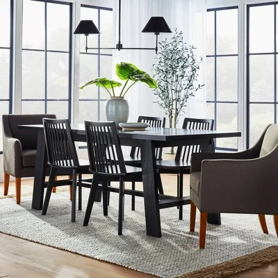 72" Linden Rectangular Wood Dining Table Black - Threshold™ Designed With Studio McGee 1 72" Linden Rectangular Wood Dining Table Black - Threshold™ Designed With Studio McGee