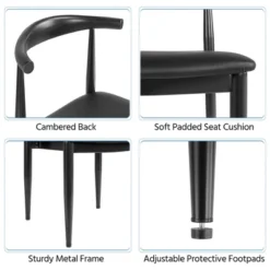Yaheetech Set Of 4 Modern Dining Chairs With Metal Legs, Black 8 Yaheetech Set Of 4 Modern Dining Chairs With Metal Legs, Black -Baxton Studio Shop GUEST f758e712 011d 4ee0 b1e2 55ded70d3fa9