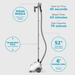 SteamFast 520 Canister Fabric Steamer: 1500W Garment & Clothes Steamer, Detachable 70oz Tank, 63 Min Steam Time -Baxton Studio Shop GUEST f75fc4dc 8cdc 44ea ab32 d53fe74e0382