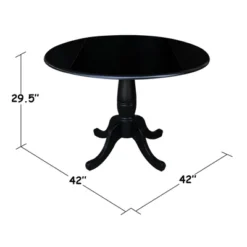 Davidson Round Dual Drop Leaf Pedestal Table Black - International Concepts -Baxton Studio Shop GUEST f76cc174 2011 4dae 8b6f 23e8c9b4c669