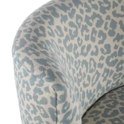 Fran Contemporary Slipper Chair Chrome/Blue Leopard Fabric - LumiSource -Baxton Studio Shop GUEST f7849f38 6df8 4fb8 8db1 7888fb417e03