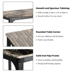 Costway 3 PCS Counter Height Dining Set Faux Marble Table 2 Chairs Kitchen Bar Furniture -Baxton Studio Shop GUEST f7991759 832f 4293 80db 7e8c9058a022