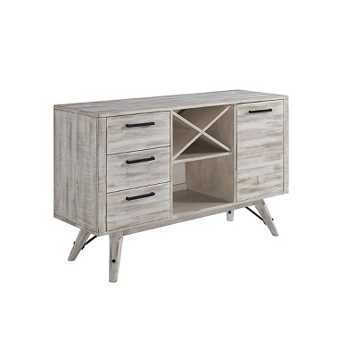 Modern Rustic Server Weathered White - Intercon 1 Modern Rustic Server Weathered White - Intercon