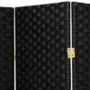 7 Ft. Tall Woven Fiber Room Divider - Black (6 Panels)