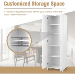 Costway 73.5''Double Door Tall Pantry Cabinet Freestanding Versatile Storage Organizer -Baxton Studio Shop GUEST f7bb11eb c378 4eeb 9d53 cb94799fdff4