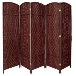 6 Ft. Tall Diamond Weave Fiber Room Divider 5 Panels - Oriental Furniture -Baxton Studio Shop GUEST f7cac7e2 873b 4ecd aed5 436a5d9c9575