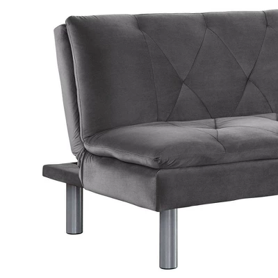 66" Cilliers Sofa Gray Velvet/Chrome Finish - Acme Furniture 2 66" Cilliers Sofa Gray Velvet/Chrome Finish - Acme Furniture - Image 2