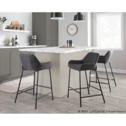Set Of 2 Daniella Metal/Polyester Counter Height Barstools - LumiSource 23 Set Of 2 Daniella Metal/Polyester Counter Height Barstools - LumiSource -Baxton Studio Shop GUEST f87194bd 10f2 429d b82d 1c337efc143f
