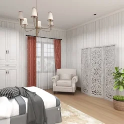 Farmhouse Wood Carved Room Divider Screen White - Olivia & May -Baxton Studio Shop GUEST f8809ad9 bfcd 4f90 a6ae d1328d76e22d