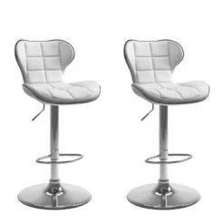 Set Of 2 Adjustable Chrome Accented Bonded Leather Barstool - Corliving -Baxton Studio Shop GUEST f8e03393 05fd 4d00 9b89 d0e1a6a44631