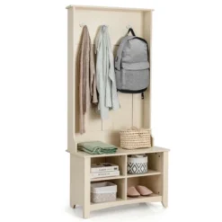 Costway Hall Tree Storage Bench Entry Stand Coat Hat Rack With Shelf & 3 Hooks Organizer -Baxton Studio Shop GUEST f8fa6570 23e8 4c97 bfac 398e2408c1f4