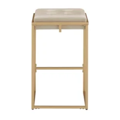 24" Set Of 2 Ervyn Gold Finish Velvet Button Tufted Counter Height Chairs - Inspire Q -Baxton Studio Shop GUEST f934892e 41af 49ea a77a eb93fa618d47