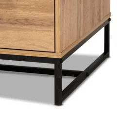 Franklin Wood And Metal 2 Drawer Coffee Table Oak/Black - Baxton Studio: Large Storage, Modern Design -Baxton Studio Shop GUEST f93a71b9 eefc 4b97 b208 0e36669c8a64