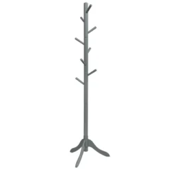 Costway Wooden Coat Rack Stand Entryway Hall Tree 2 Adjustable Height W/ 8 Hooks GrayBrown -Baxton Studio Shop GUEST f9491b4c e5c8 4bbb a918 3a9b91aa829c