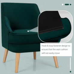Costway Accent Chair Velvet Upholstered Single Sofa With Rubber Wood Legs PinkGreenGrey -Baxton Studio Shop GUEST f971e91e 7973 4759 84f2 93ba9faa567d